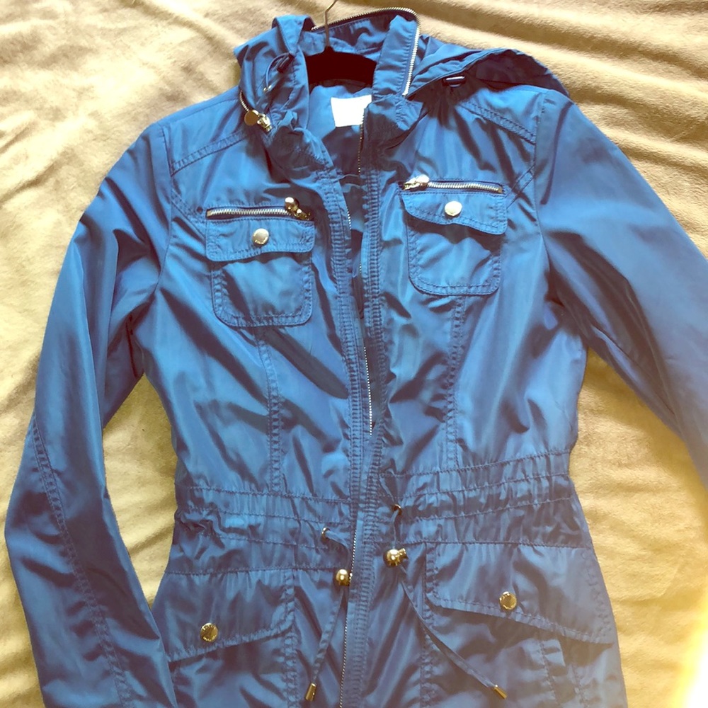 Fitted blue Raincoat-XS
